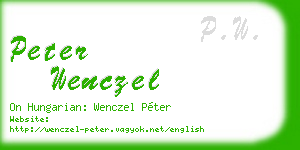 peter wenczel business card